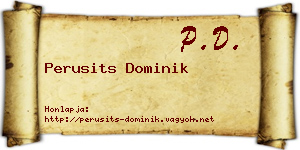 Perusits Dominik névjegykártya